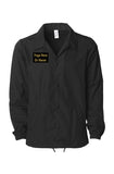 Men Black On Black Coaches Jacket - Embroidery (Made in USA)