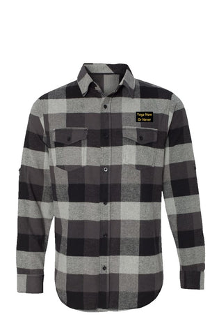 Long Sleeve Top Quality Flannel Grey And Black - Embroidery (Produced &amp; Shipped from USA)