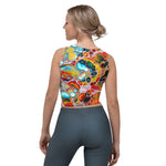 Trendy Sleeveless Women Yoga Workout Crop Top, Custom Fabric Design, Cut & Sew (Blush)