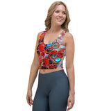 Trendy Sleeveless Women Yoga Workout Crop Top, Custom Fabric Design, Cut & Sew (Blush)
