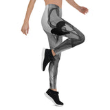 Trendy Yoga Zumba Fitness Leggings with Black Heart